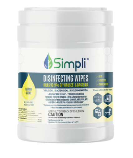 Simpli Disinfecting Wipes – Lemon Scented