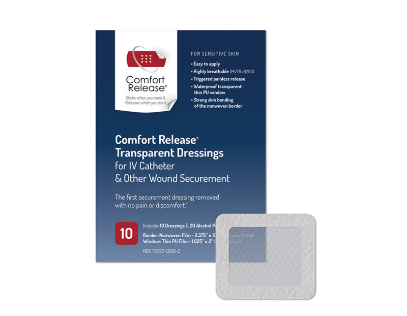 Comfort Release Transparent Dressings for IV Catheter & Other Wound Securement